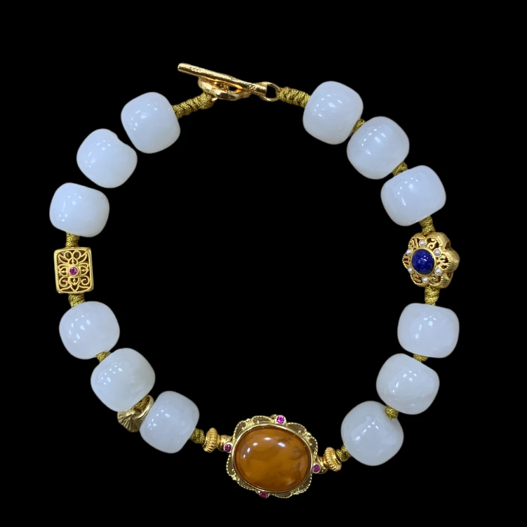 V3482和田玉手串孤品.