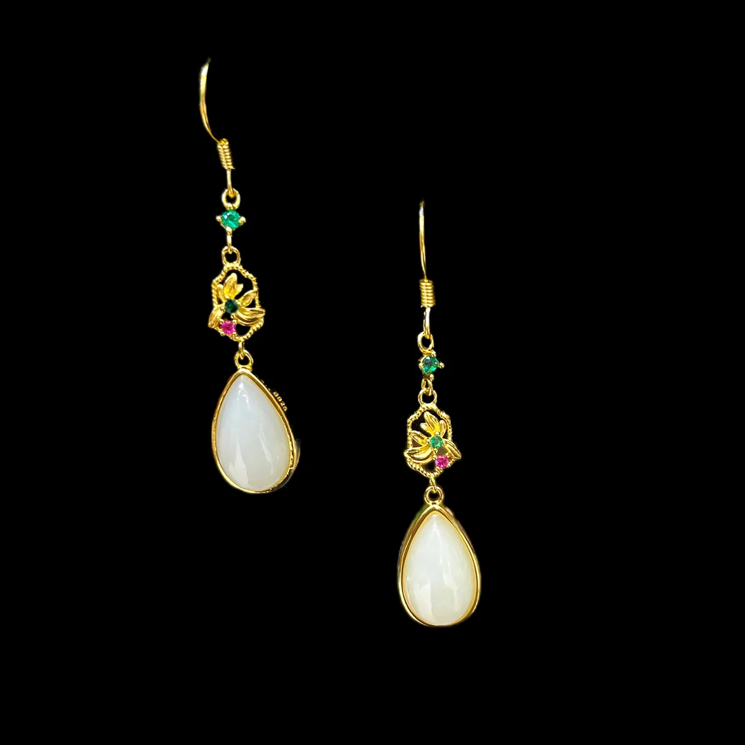 400595和田白玉耳坠（多样性，发一）