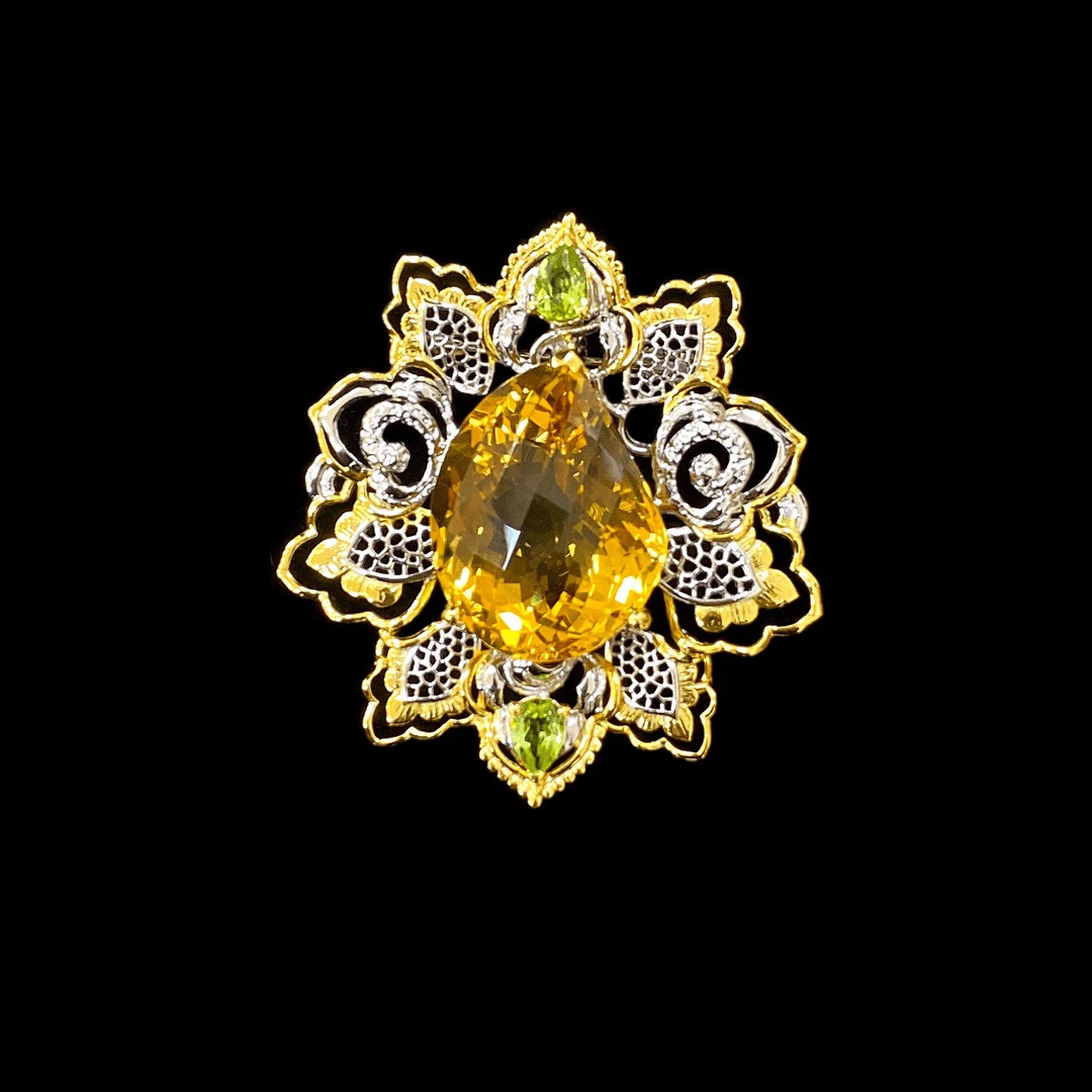 925银胸针 F4092老意大利工艺纯手工制作孤品（吊坠胸针两用），