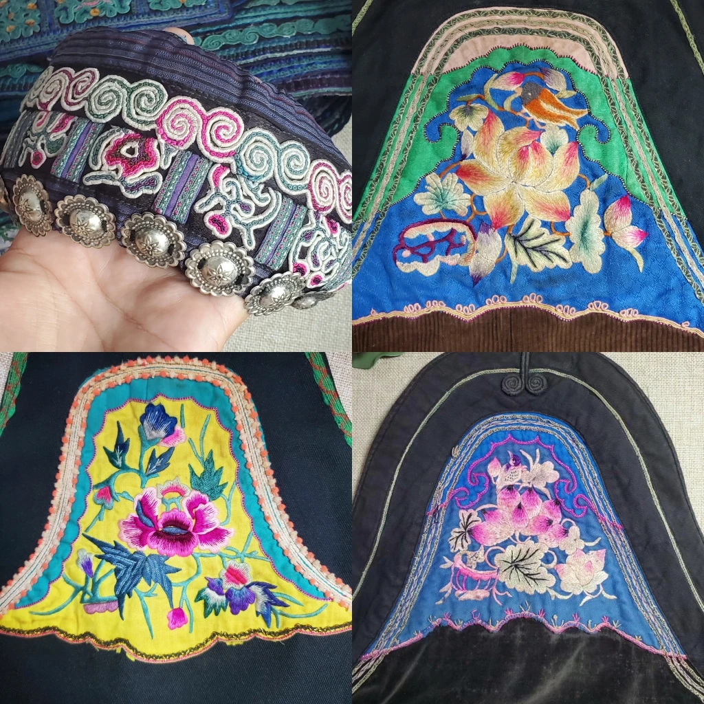 鑫宇苗绣 老绣 新绣 民族风手工刺绣 发箍 项链围裙等 国风服饰