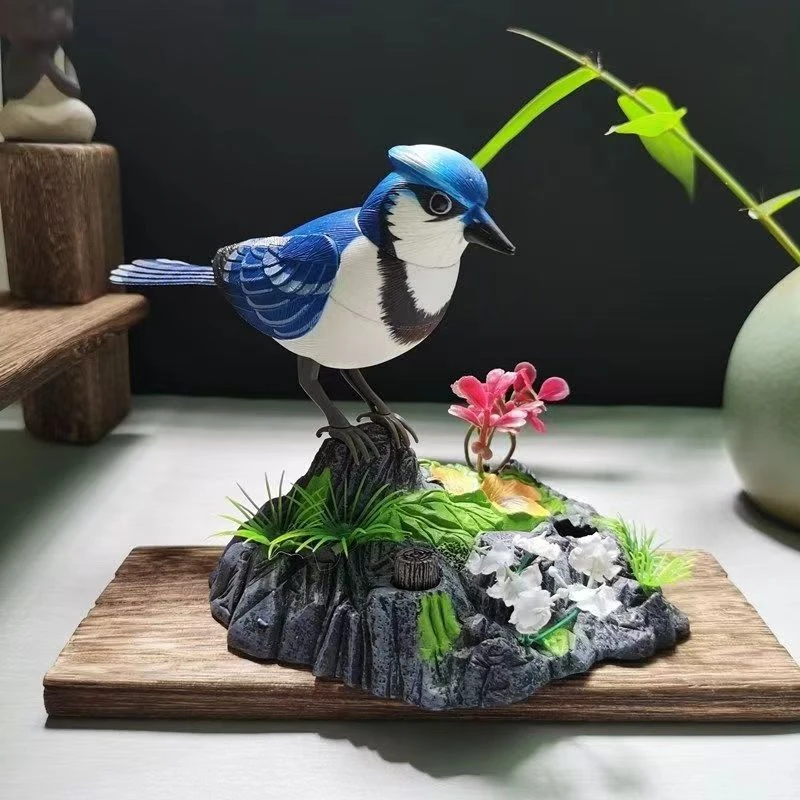儿童电动声控小鸟玩具仿真鸟笼会摆动鸟叫电子感应鸟假鸟儿童礼物
