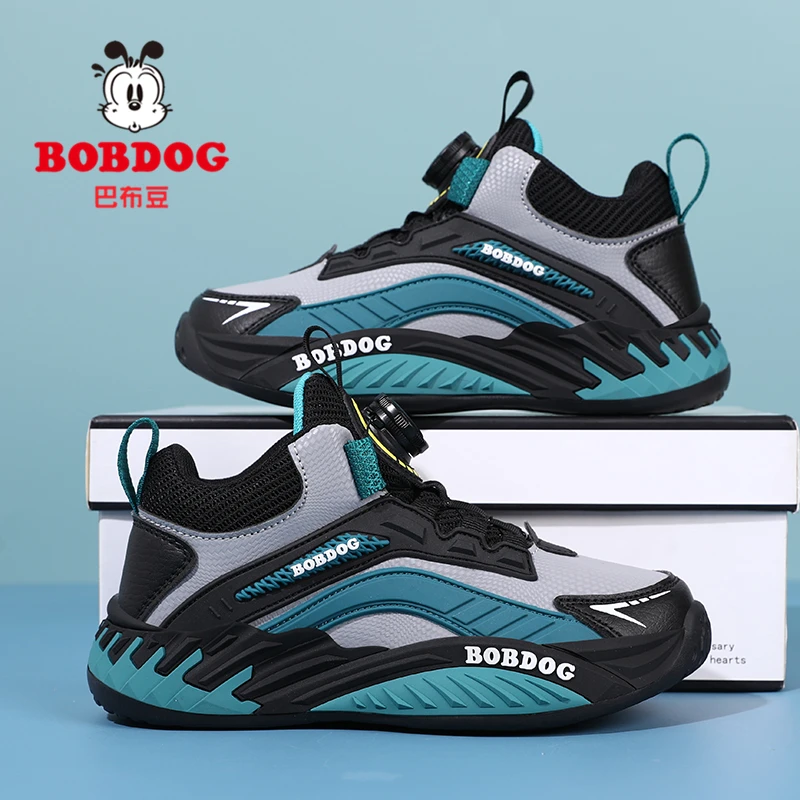 巴布豆春秋季新款男童鞋皮面防水单鞋儿童运动鞋二棉冬季大棉鞋子