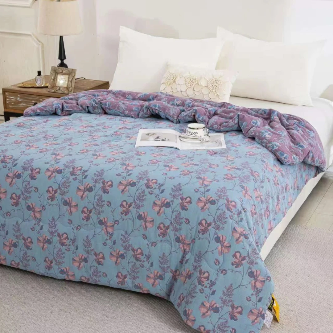 2024新款有氧双层纱两面儿提花春秋四季被