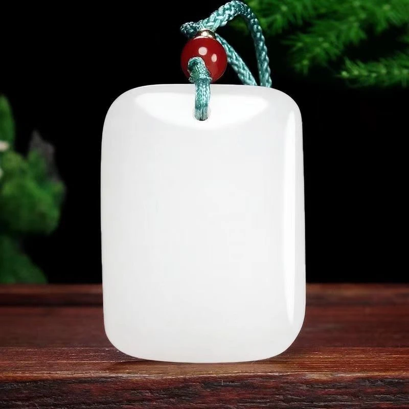 [阿龙粉丝福利]天然金丝玉无事牌简约款吊坠