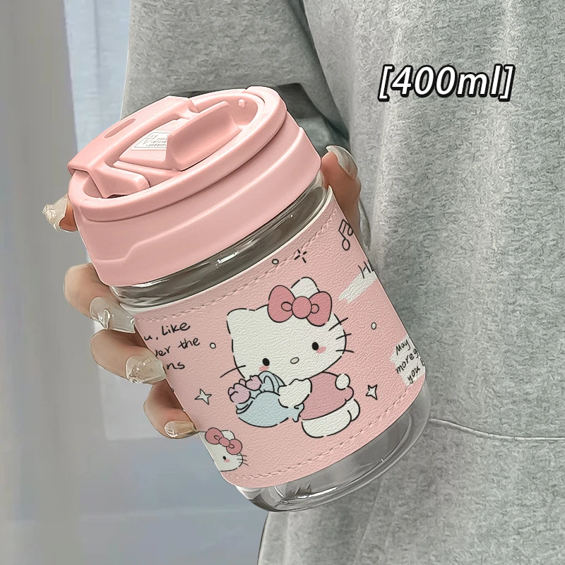 可爱KT猫双饮杯大容量女生高颜值新款2024吸管杯便携防摔学生杯子