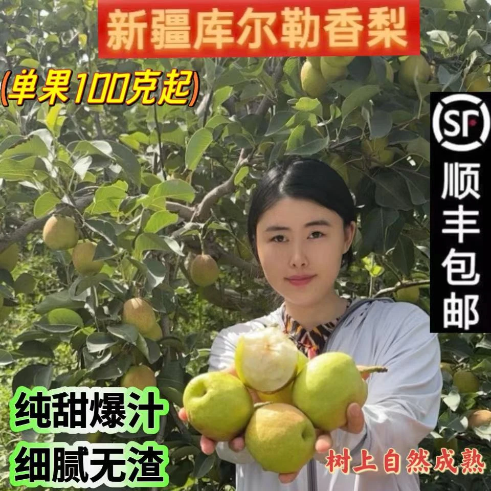 【顺丰】库尔勒香梨100克起  脆甜多汁 新疆水果 5斤 8斤西安仓发货