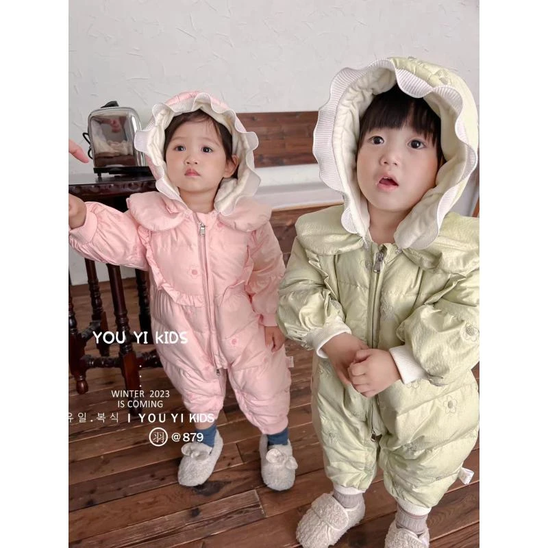 毛巾绣花朵羽绒服哈衣879