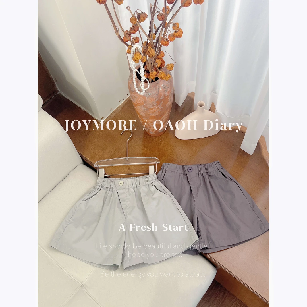 OAOH夏季中大童女童休闲百搭时尚洋气韩版纯色设计短裤K1C9110