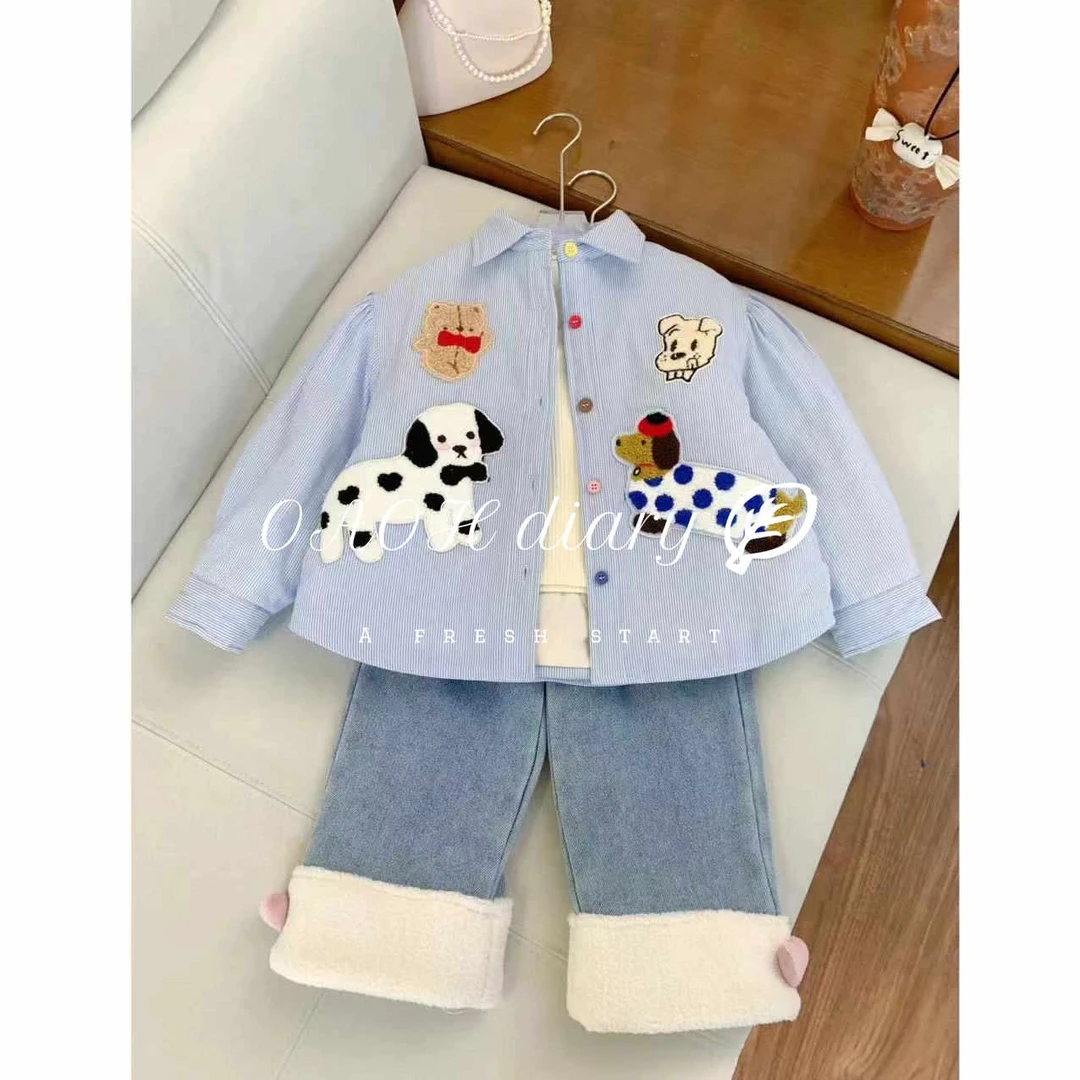 【肉妈专属】OAOH女中大童棉服夹棉外套时尚卡通彩色衬衣C1C3788