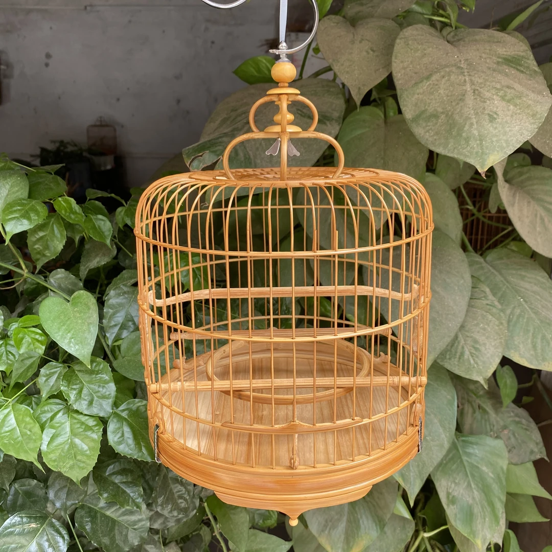 广笼绣眼鸟虾笼广式鸟笼子老竹笼