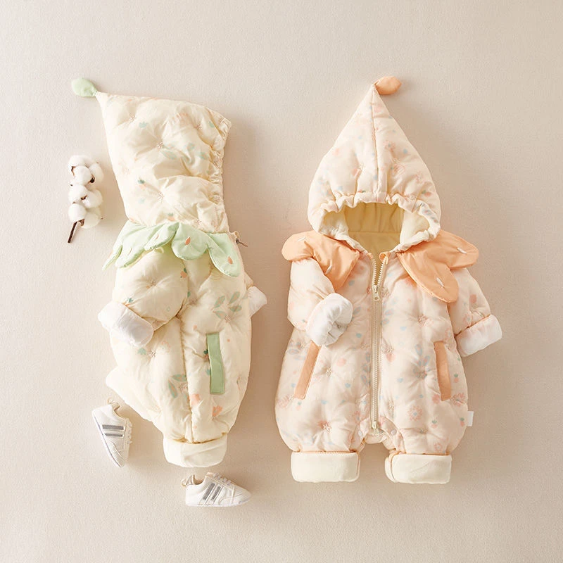 童装潮款Y新生婴儿衣服秋冬季套装宝宝加厚连体衣羽绒衣幼儿冬装