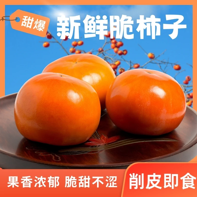 脆甜柿子巧克力糖心脆柿新鲜脆甜水果 5斤 A