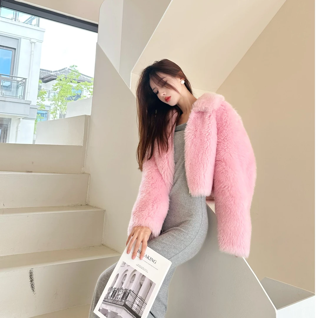 芭莎100羊毛韩系大小姐气质名媛短外套2024冬新款