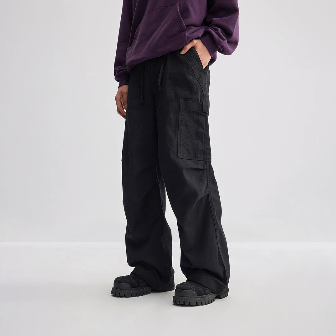 CHINISM赤尘 梭织斜纹工装裤男冬季新款男士直筒裤