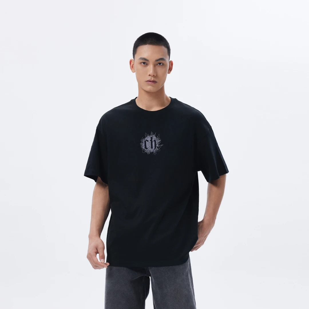 【商场同款】CHINISM潮流男装 字母印花短袖T恤男夏季纯棉半袖2014