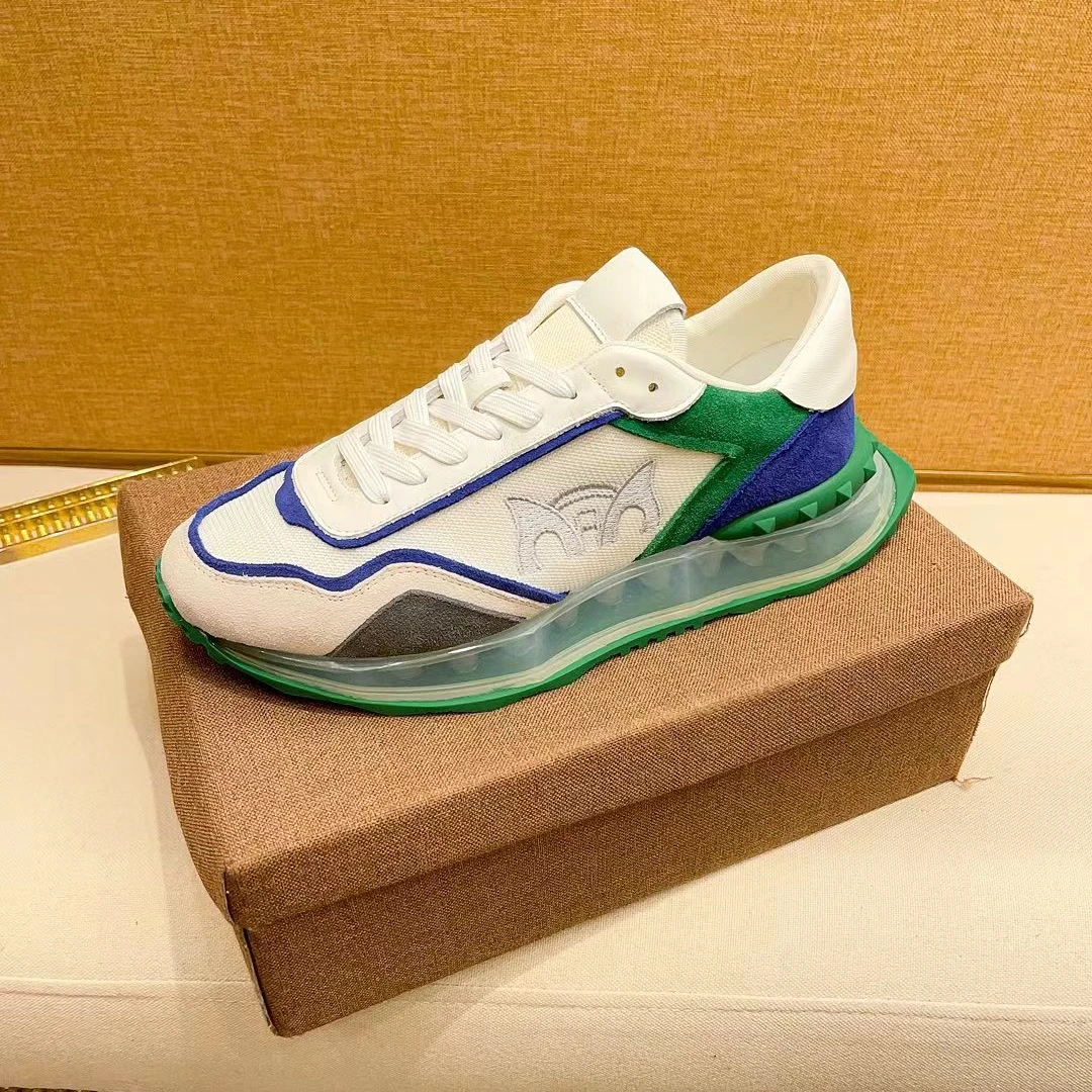 瓦莎奴欧洲站男鞋夏季新款轻奢潮流运动鞋百搭网面休闲鞋男拼色潮