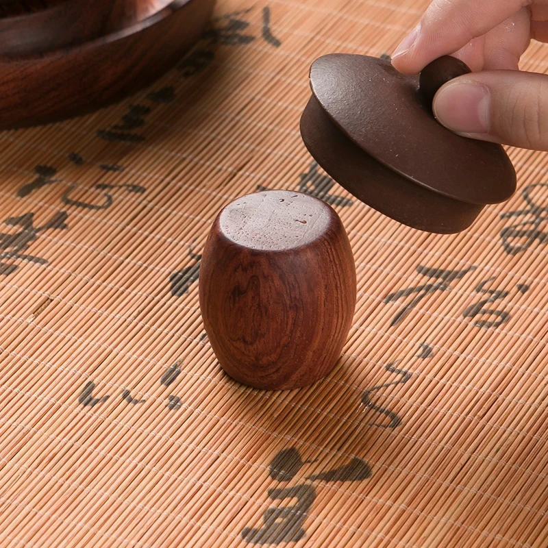 黑檀盖置紫砂壶盖托盖碗花梨茶杯盖垫放壶盖托功夫茶具配件