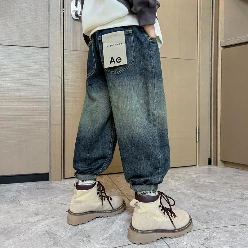 童装男童秋装裤子春秋款2023新款牛仔裤中大童男孩秋季儿童长裤潮