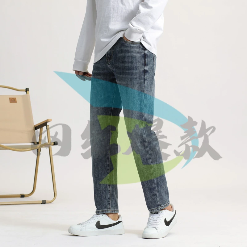 新款春秋季男士牛仔裤时尚百搭潮牌休闲弹力宽松直筒潮流牛仔裤男