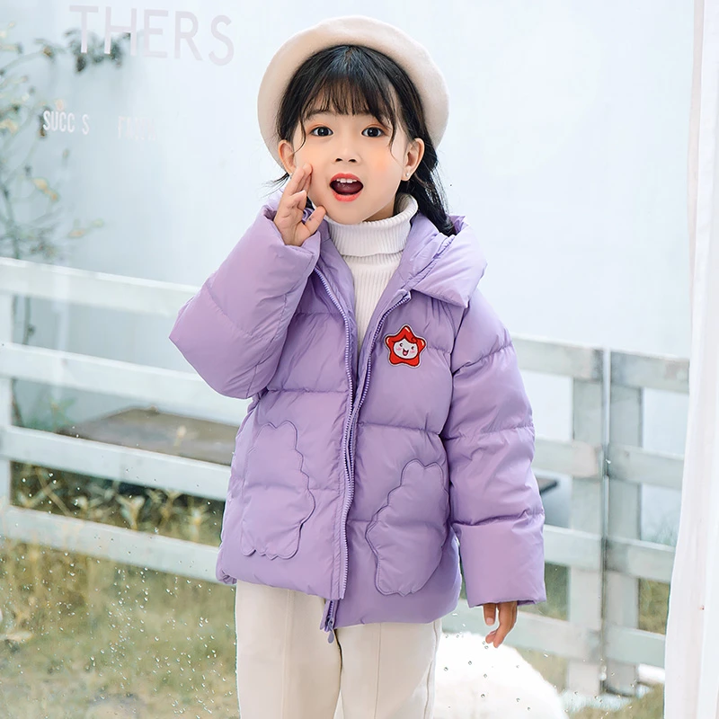 儿童羽绒服女童2024新款韩版宝宝白鸭绒加厚连帽