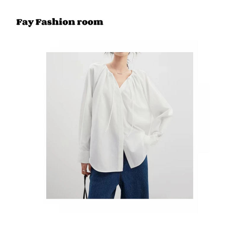 FAY fashion room | 抽绳褶皱廓形衬衫