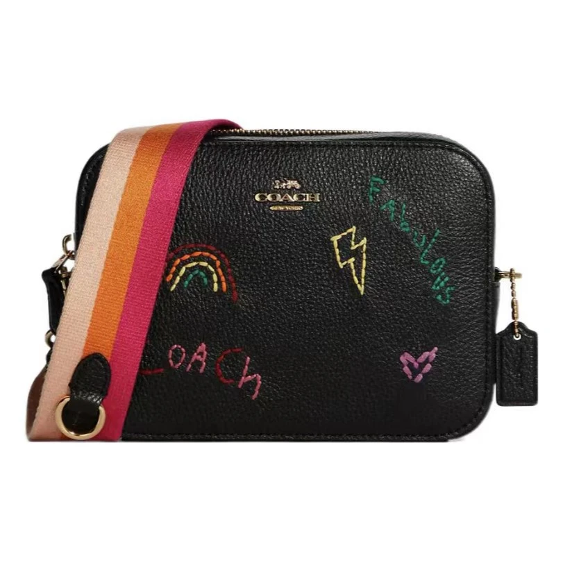 COACH/蔻驰 黑色小号日记刺绣相机包51270（18x13x5）默认微瑕