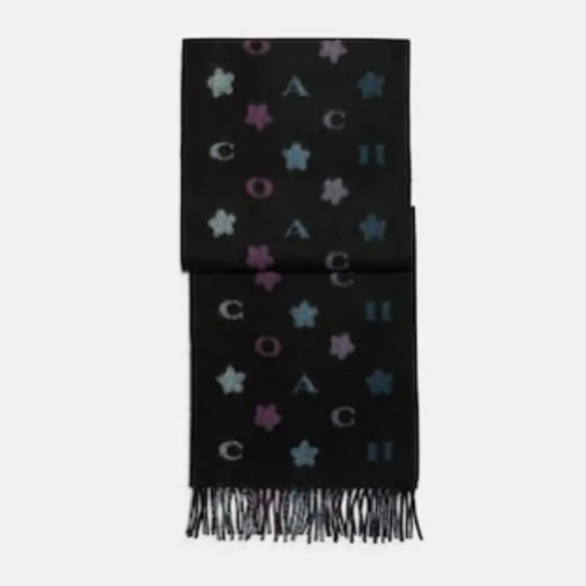 COACH/蔻驰 经典时尚百搭星星条纹印花长流苏围巾71867(183x30.5)