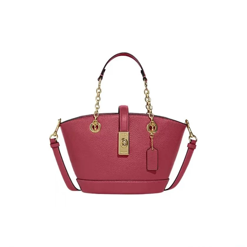 COACH/蔻驰 经典标志胭脂红色LANE斜挎水桶包 73934 （18x17x10cm）