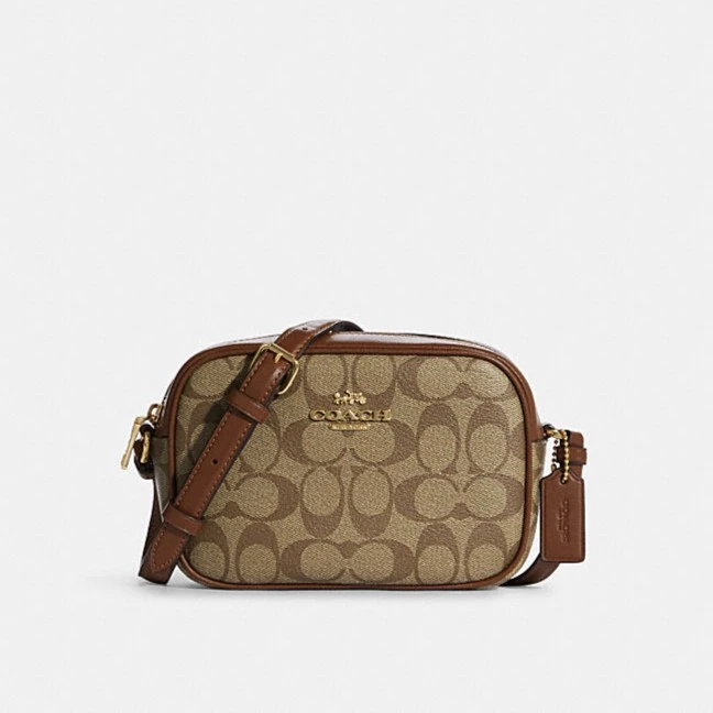COACH/蔻驰 经典卡其拼棕迷你JAMIE斜挎相机包77949(19.5x13x5)