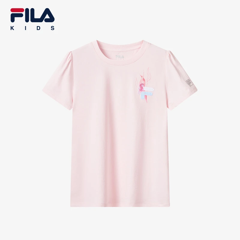 【斐乐儿童】2024年春夏中大童时尚运动舒适短袖T恤K12G422110