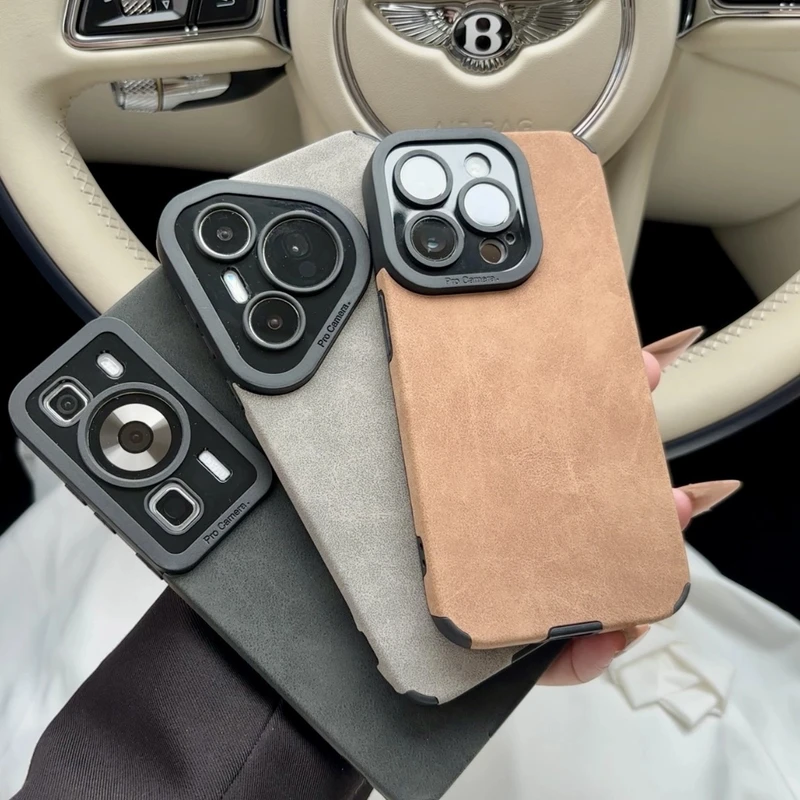 秋冬高级感翻毛皮适用iPhone16苹果15pro手机壳14
