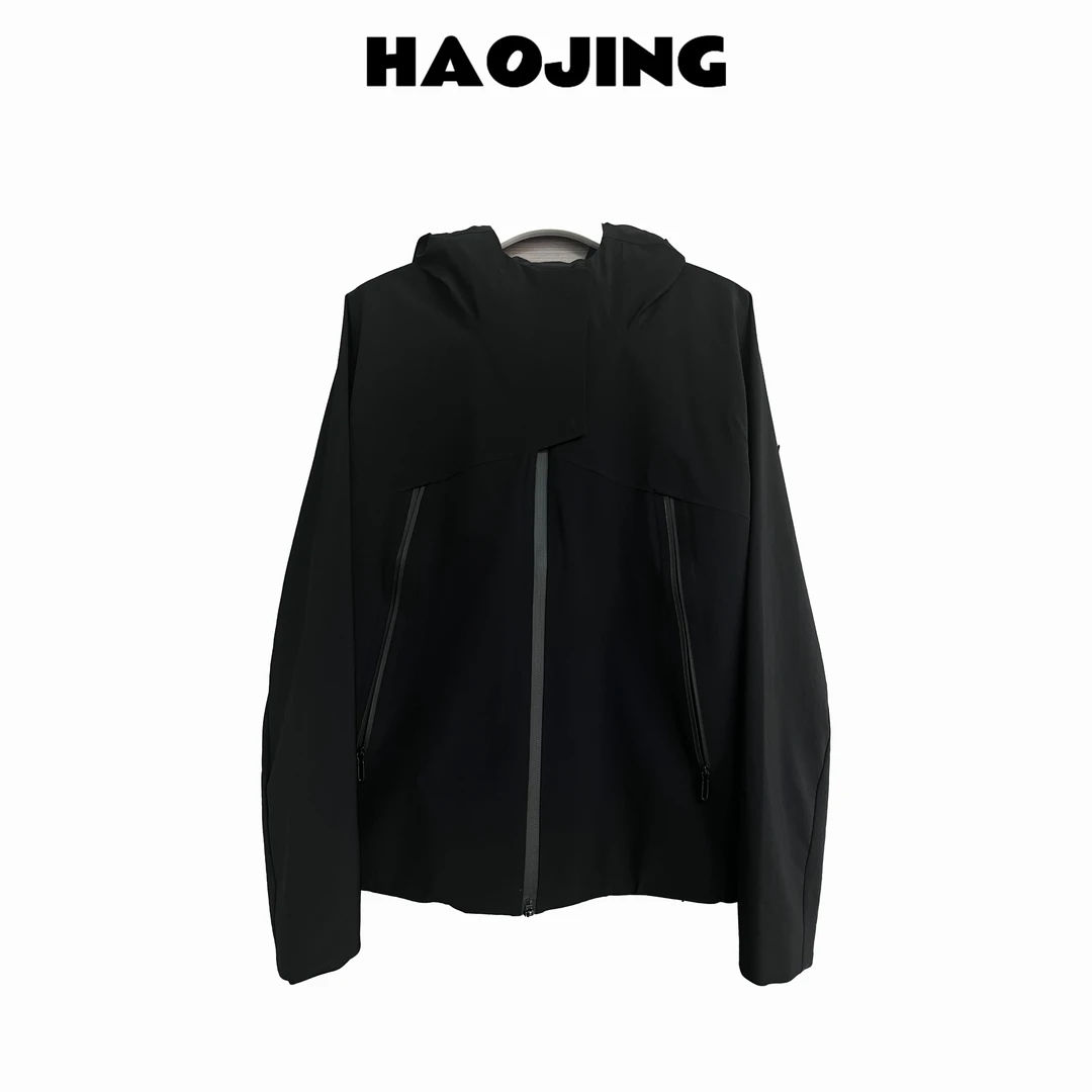 HJ18480-美式压胶纯色休闲外套