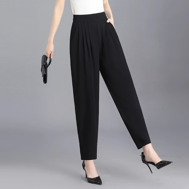 休闲哈伦裤女夏季季新款爆款九分裤显瘦小个子妈妈女款裤子薄款