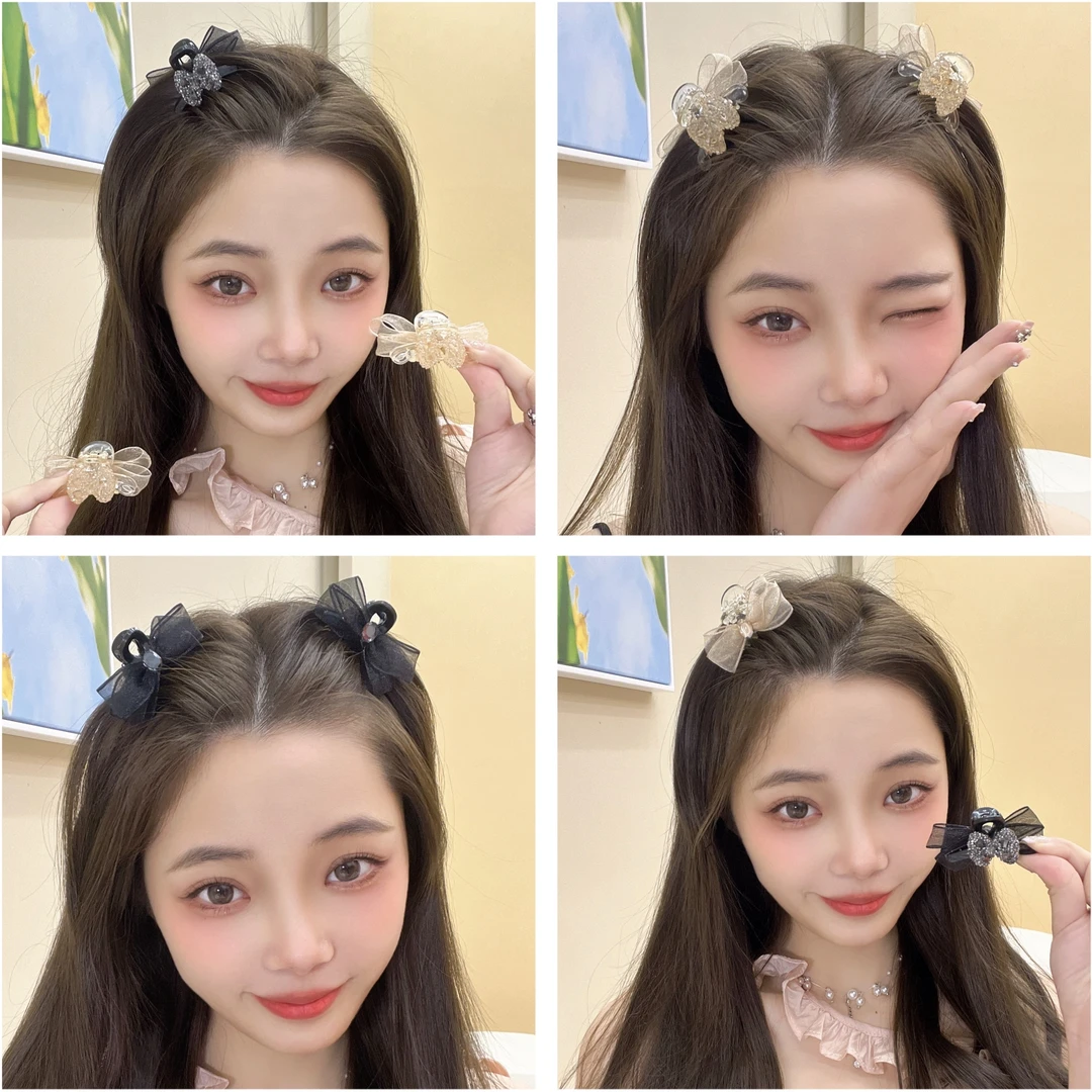 AB面小号仙女刘海小抓夹甜美前额蝴蝶结可爱发夹