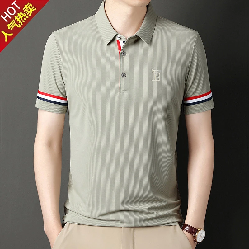 2024夏季高端奢侈男装巴宝男士短袖POLO衫夏季新款半袖百搭t恤男