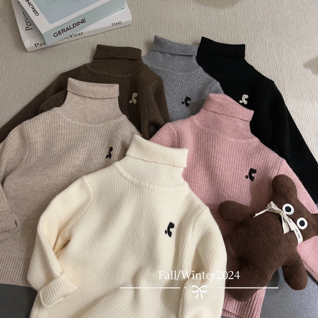 儿童高领毛衣秋冬加厚保暖针织衫男女童