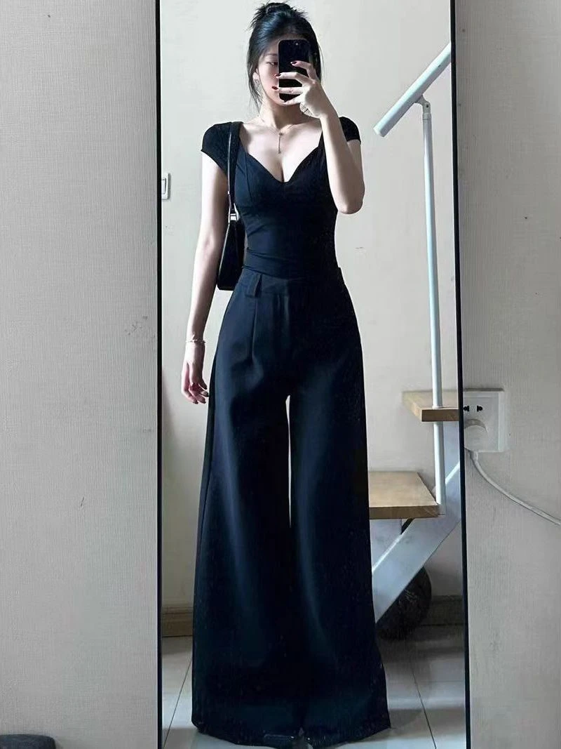 175高个子加长版180复古西装裤女秋季百搭宽松高腰直筒休闲拖地裤