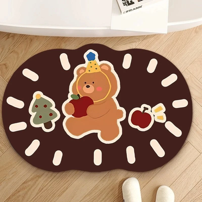 卡通异形软硅藻泥浴室地垫防滑吸水速干垫卫生间厕所门口脚垫可爱