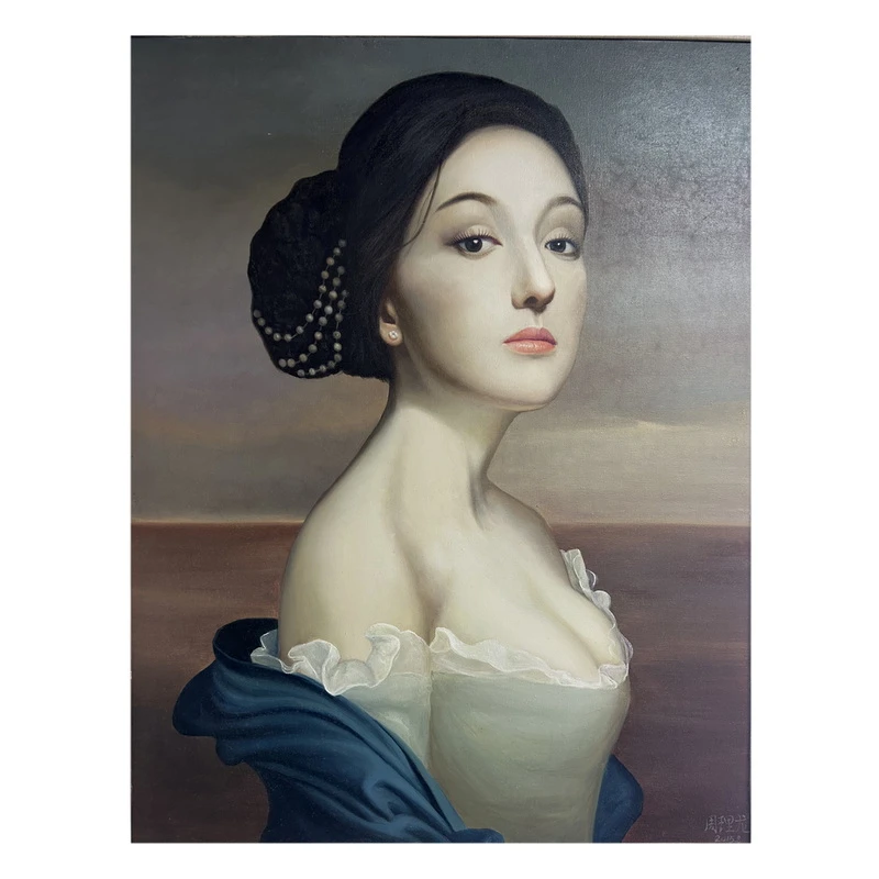 天津美术学院 周理龙《女王》纯手绘油画原作
