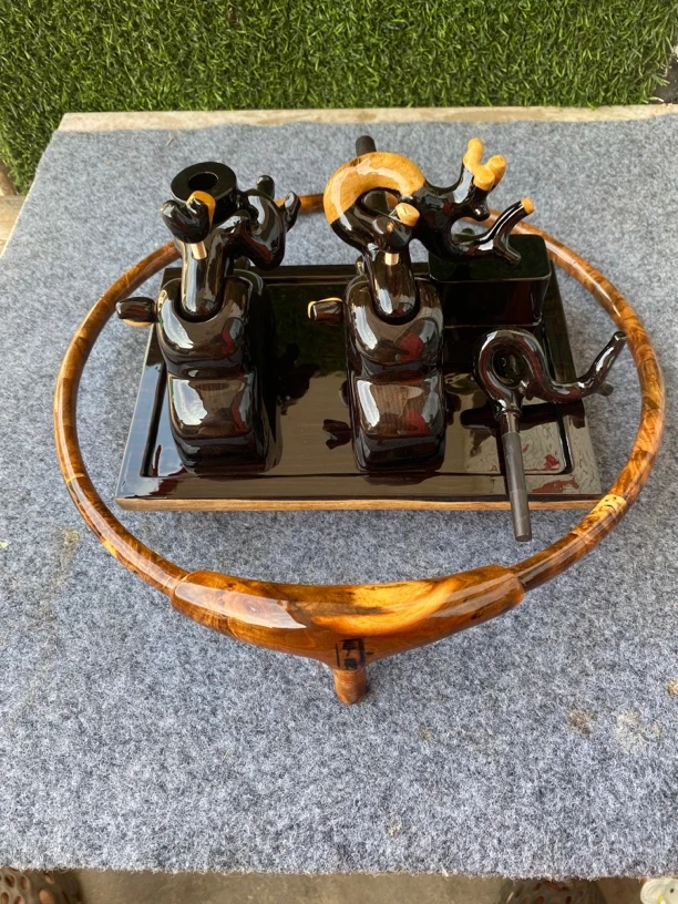 紫光檀炮型万力黑拉渔具套装用品精品木支架24尺毫无压力