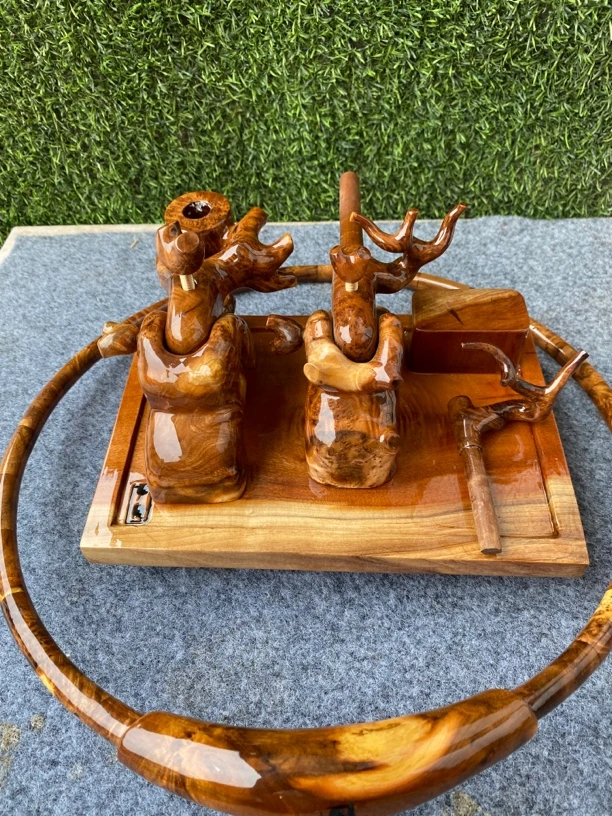 弓形万力套装黑拉渔具垂钓木支架花色自然大气黑拉必备内置强磁