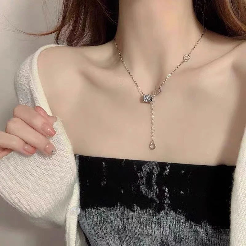 钛钢项链 A1755轻奢气质爆款小蛮腰ins时尚百搭钛钢项链小众