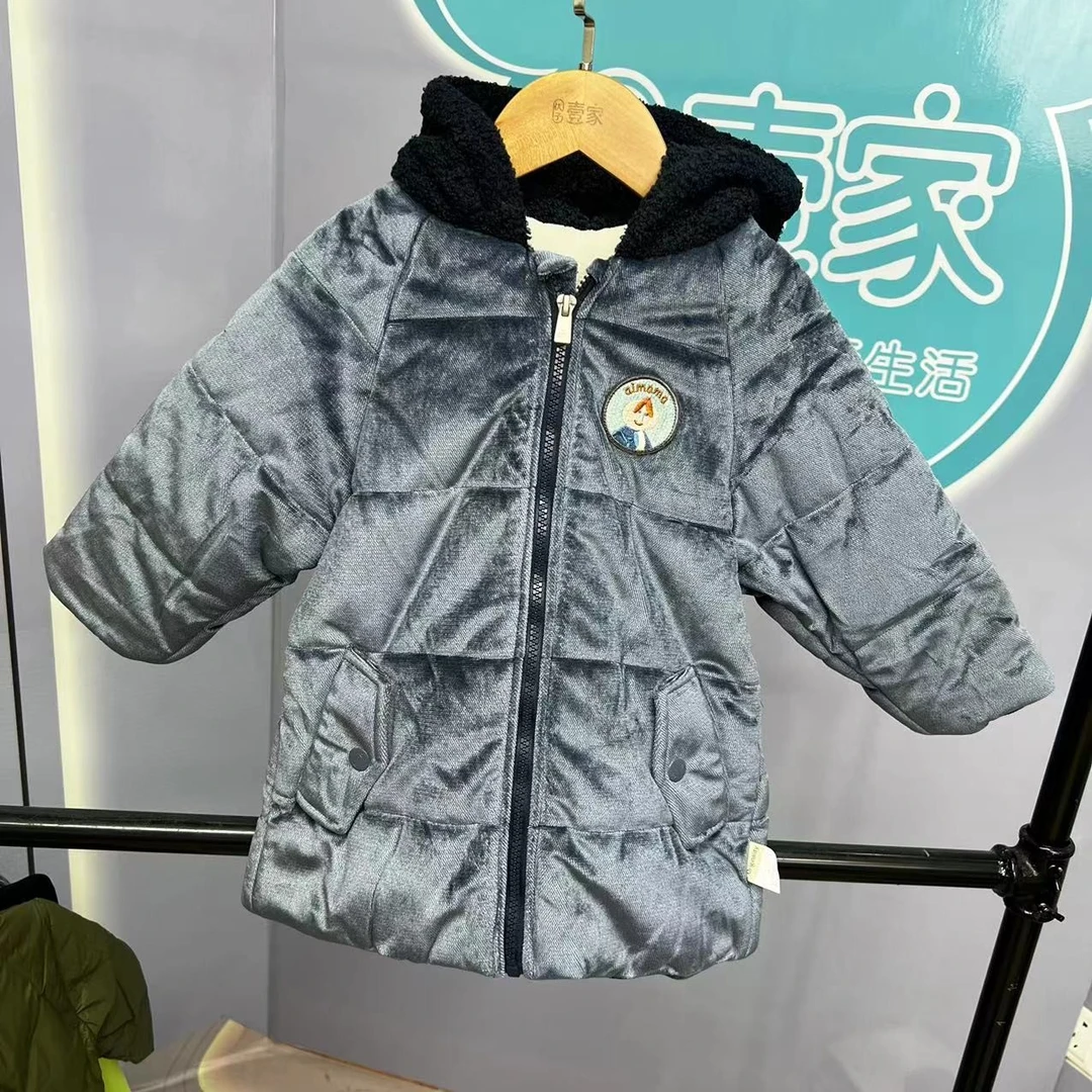 【哎嘛嘛设计师款】 冬装上新 男宝梭织加绒加厚长款棉服 8141607