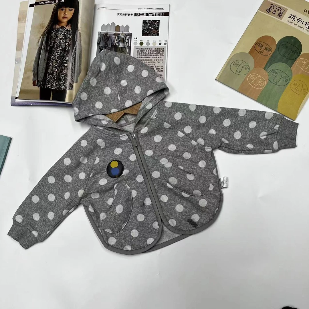 【哎蔴蔴设计款】春季上新 儿童韩范针织宽版带帽外套 8932502