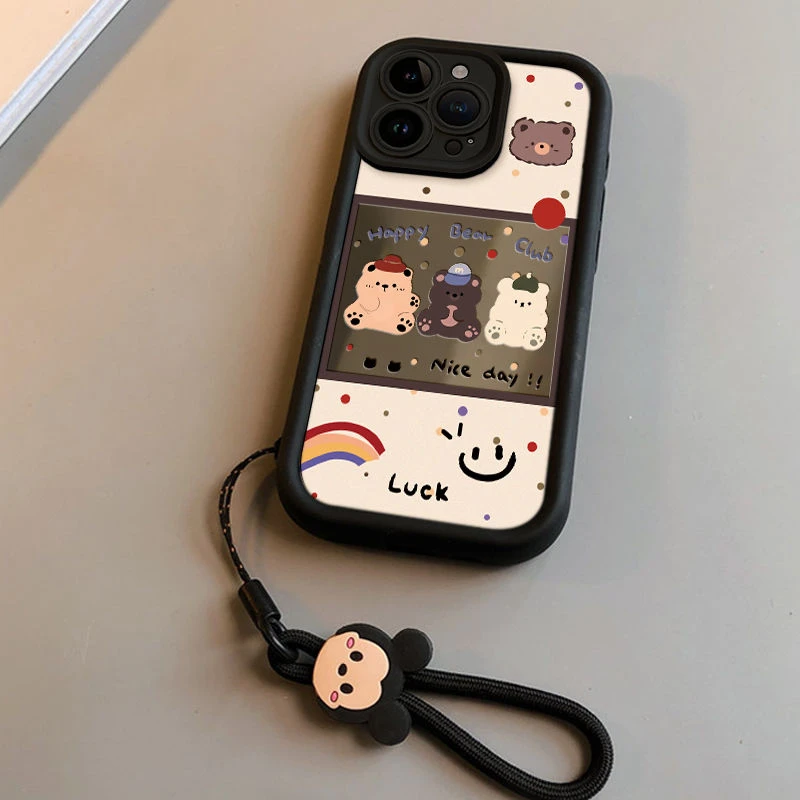 相框小熊开派对适用于苹果15promax防摔手机壳iPhone14高级感创意