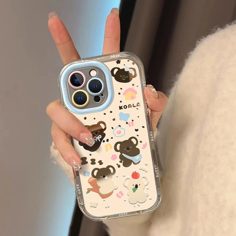 可爱考拉苹果15pro手机壳硅胶小众iPhone14卡通超火13高颜值女款