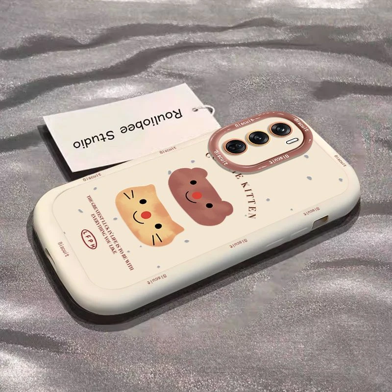 小猫饼干opporeno12pro手机壳液态硅胶防摔OPPOreno12外壳可爱