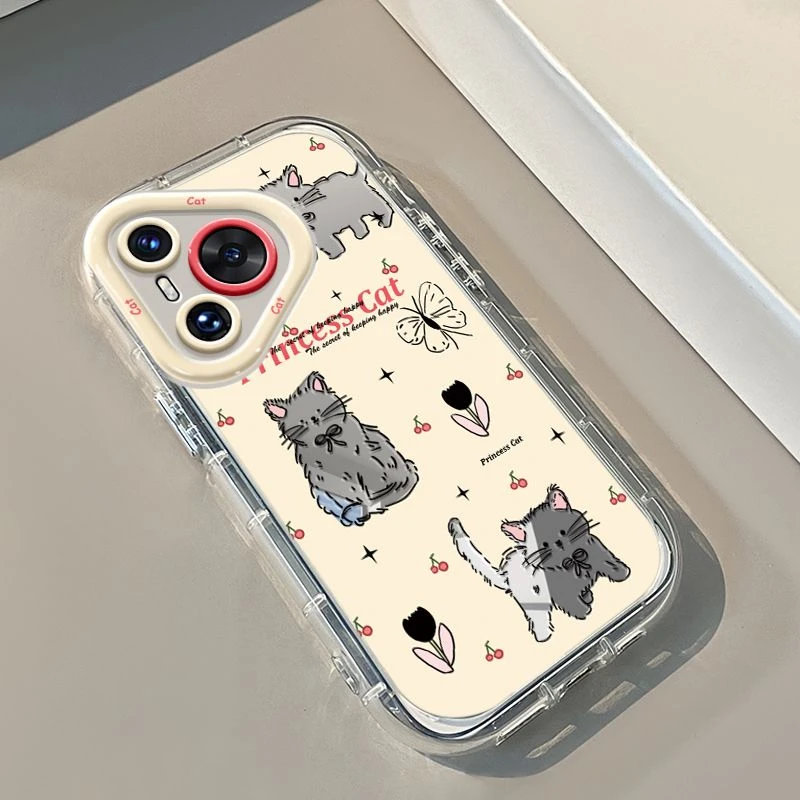 樱桃猫咪华为pura70手机壳新款防摔HUAWEIpura70pro全包高级感p60
