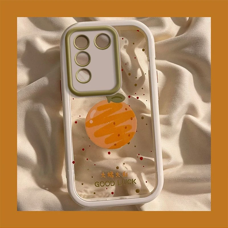 涂鸦橘子vivos16手机壳防摔小众VIVOs15pro透明手机壳硅胶可爱