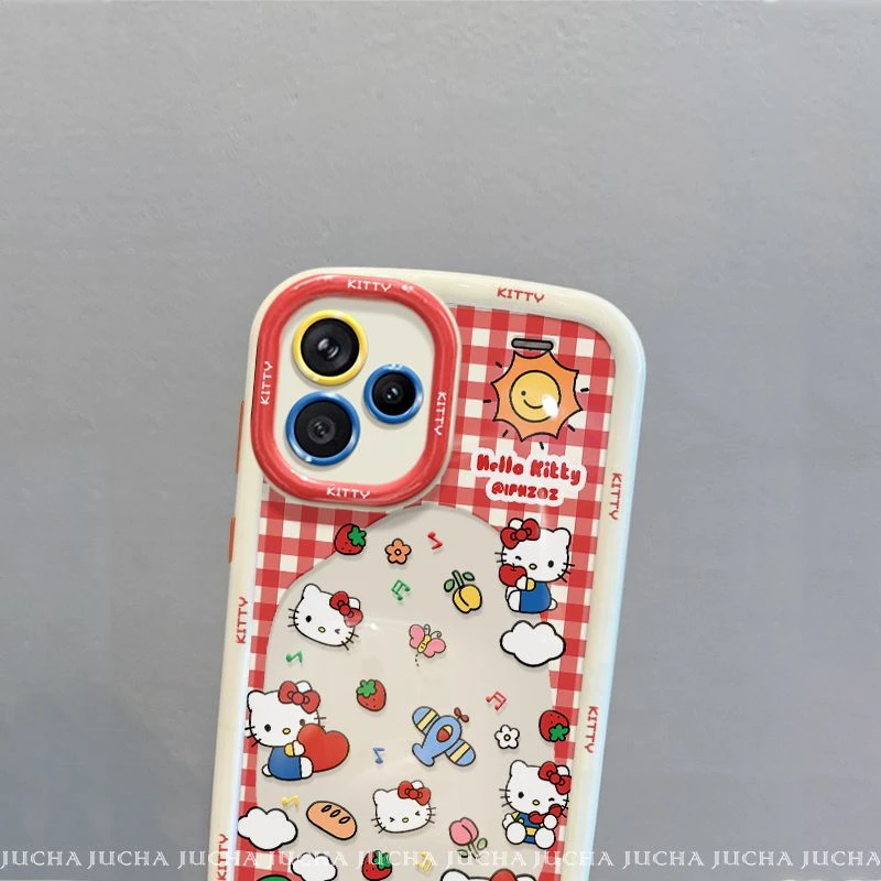 格纹凯蒂猫适用于小米红米note13pro手机壳高颜值新款redminote12